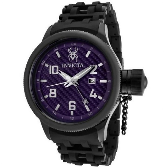 INVICTA Men's 0564 LE Russian Diver Spider GMT Carbon Fiber Purple DialWATCH